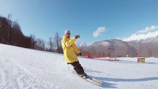 Скоростной и красивый спуск на лыжах