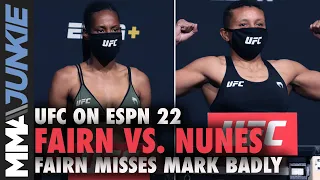 Zarah Fairn misses mark badly for bout with Josiane Nunes | UFC on ESPN 22