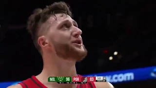 Jusuf Nurkić CLEAN BLOCK on Giannis Antetokounmpo. Portland Trail Blazers vs Milwaukee Bucks