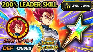 200% LEADER SKILL! 100% EZA SUPER SAIYAN GOD VEGETA LEVEL 10 LINKS! Dragon Ball Z Dokkan Battle