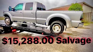 💰 BIGGEST Salvage Title Gamble Of My Life‼️ Wrecked F450 4wd Platinum That DOESN’T Run 🥵