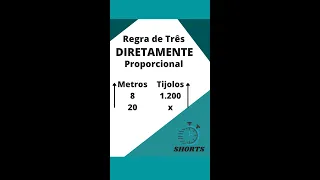 #Shorts - Regra de Três Simples- Grandezas DIRETAMENTE Proporcional