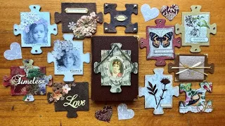 Large Puzzle Piece Embellishments for Junk Journal Covers