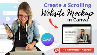 How to Create a Scrolling Website Mockup Using Canva | Make a Video Website Mockup for Any Device!