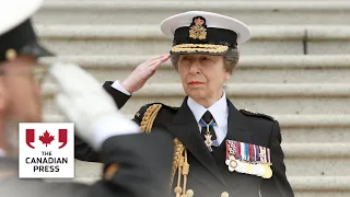 Princess Anne salutes veterans, forces members at Battle of Atlantic ceremony