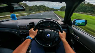 QUICK POV RUN IN MY CHEAP E46 330CI!!!