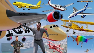 GTA V: From Every Airplanes Pilot Jumps out Before the Plane Crash Compilation