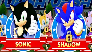 Sonic Dash Racing Game REVERSE - Sonic is Black and Shadow is Blue Fully Upgraded Eggman Zazz Battle