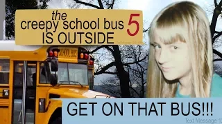 THE CREEPY SCHOOL BUS is OUTSIDE text story