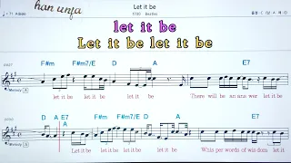 💖Let it be/Beatles  👍MR,가라오케 악보 코드 가사 ,Karaoke반주