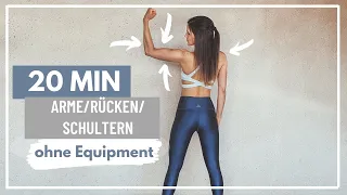 20 MIN Arme, Schultern, Rücken, Brust Workout - Oberkörper trainieren ohne Equipment // Tina.Fitness