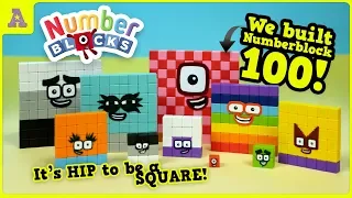 Wow! Big Numberblocks Squares! 100, 81, 64, 49, 36, 25, 16  with Magnetic Blocks