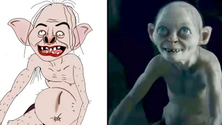 THE HOBBIT DRAWING MEME | Smeagol funny meme - an unexpected journey - funny art