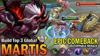 MARTIS TOP GLOBAL GAMEPLAY | EPIC COMEBACK, UNSTOPPABLE MENACE | MOBILE LEGENDS