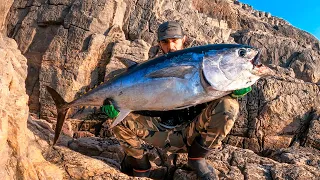 BLUEFIN TUNA landbased with SHORE JIGGING TACKLE - SOLO -