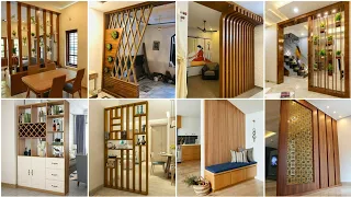 wall partition in drawing room/hall | wooden Partition design between living dining indian homes