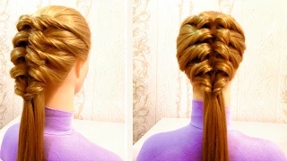 Простая прическа в школу своими руками. Easy hairstyle for school