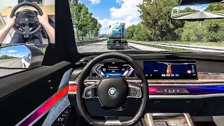 2024 BMW i7 M70 - Euro Truck Simulator 2 [Steering Wheel Gameplay]