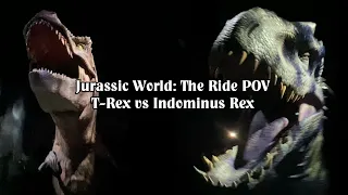 Jurassic World: The Ride POV - T-Rex vs Indominous Rex