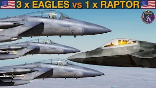 Could One F-22 Raptor REALLY Beat Three F-15 Eagles In BVR Missile Fight? | DCS