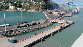 New Christchurch Mega Cruiseship Wharf  Cruise Port POV @Lyttelton Caldera New Zealand