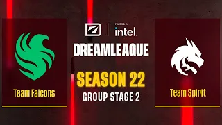 Dota2 - Team Falcons vs Team Spirit - Game 1 - DreamLeague Season 22 - Group Stage 2