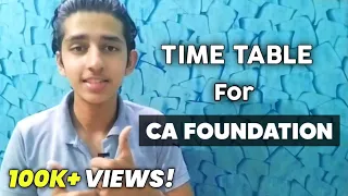 Best Time Table For CA Foundation Students | Shubham Gupta