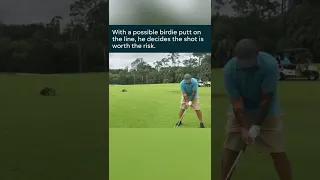 Golfer lines up his shot as alligator approaches | Sportskind #Shorts