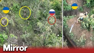 Ukraine war: Ukrainian troops STORM Russian trenches in intense drone footage