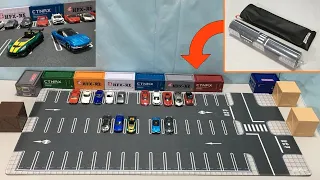 ドリームカスタム デスクトップジオラママット 1/64駐車場パーキング Dreamcustoms Diorama desktop mat toy car parking ミニカー トミカ TOMICA