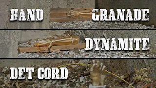 Ballistic Dummy Hands vs a real MK-2 Grenade / Dynamite / DetCord filmed in super Slow-Mo