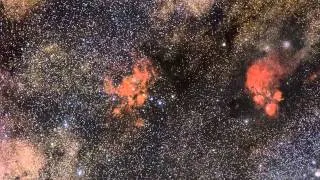 Zooming in on ArTeMiS's view of the Cat's Paw Nebula NGC 6334