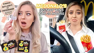 I only ate McDonald's Monopoly INSTANT WINS for 24 HOURS!