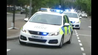 NEW Gwent Police Cars Responding in CONVOY in Newport - X4 Lights & Sirens!