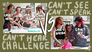 CAN'T SEE, CAN'T SPEAK, CAN'T HEAR CHALLENGE (making pizza with friends)