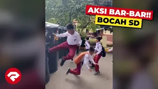 BIKIN NGAKAK!! AKSI BOCAH SD ROBOHKAN BARIKADE POLRI!! BERBAKAT SEJAK DINI?! 😱