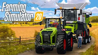 Claas Harvester Transfer With Claas Tractor In Fs20 | Fs20 Gameplay | Timelapse |