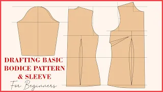 How To Draft Basic Bodice Pattern With Darts And Sleeve For Beginners