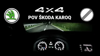 Skoda Karoq 2.0 TDI 150hp 4x4 DSG | POV Night Driving | LED headlight | acceleration 0-100 Autobahn