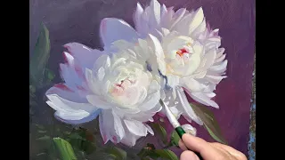 Peonies oil painting Vugar Mamedov