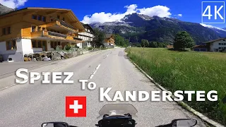 🏍️ Swiss Alpine Motorcycle Ride: Spiez to Kandersteg | Scenic Mountain Adventure! 🇨🇭