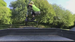 6 Year Old Scooter Back Flip With A Bit If Help From Dad