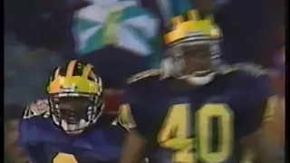 Tyrone Wheatley's tremendous running speed  91-92 Rose Bowl
