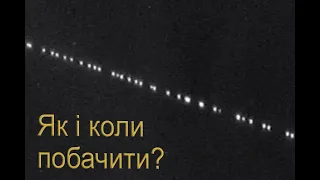 Mysterious lights in the night sky. Elon Musk's Starlink satellites