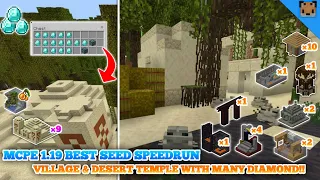 MCPE 1.19 Seed Speedrun - Found Village & Mangrove swamp Nerby - desert temple with Many diamond!!