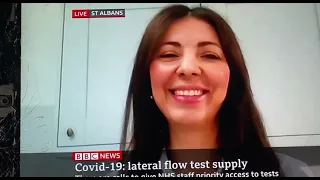 Dr Leyla Hannbeck discusses  lateral flow tests on BBC News