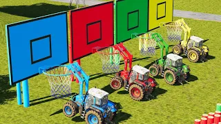 CHALLENGE OF COLORS ! WOOD RAMP vs HARD MUD vs FENDT TRACTORS ! Farming Simulator 19