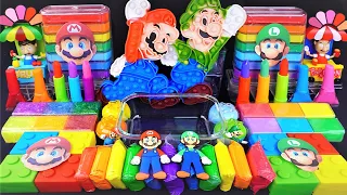 Super Mario Rainbow Slime Mixing Random Cute, shiny things into slime #ASMR #Satisfying #slimevideos