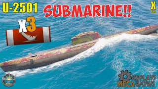 SUBMARINE U-2501 3 Kills & 156k Damage | World of Warships Gameplay