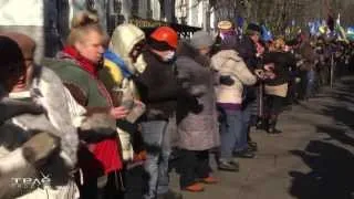 Ukrainian Revolution 2014. Invincibles people at the street (18/02/2014)